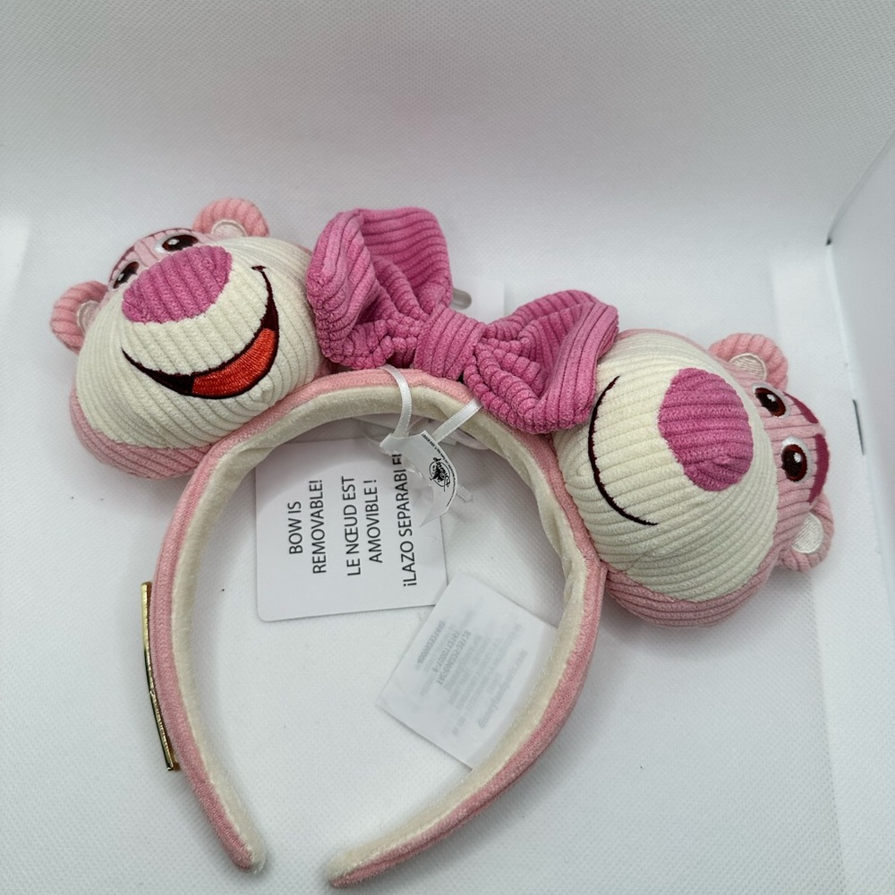 Disney Park Mickey LOTSO Ears -Pink Bear Headband with Bow